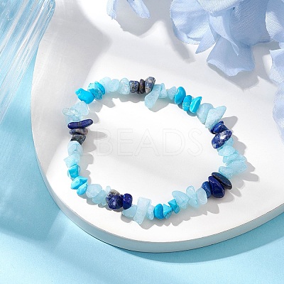 2Pcs Adjustable Natural Mixed Gemstone Braided Bracelet Sets BJEW-JB10994-1