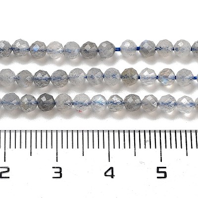 Faceted Round Natural Labradorite Bead Strands G-I156-03-3mm-1