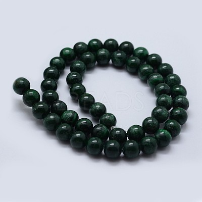 Natural Malachite Beads Strands G-F571-27B2-8mm-1