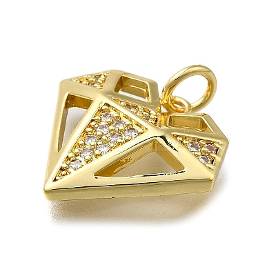 Brass Micro Pave Cubic Zirconia Pendants ZIRC-I070-027G-1