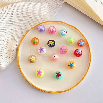 Opaque Acrylic Bead OACR-H028-C07-1