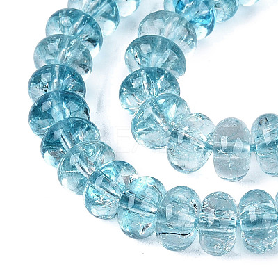 Crackle Transparent Glass Beads Strands GLAA-N074-02A-10-1