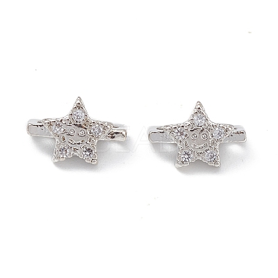 Rack Plating Brass Pave Cubic Zirconia Slide Charms KK-G464-02P-1