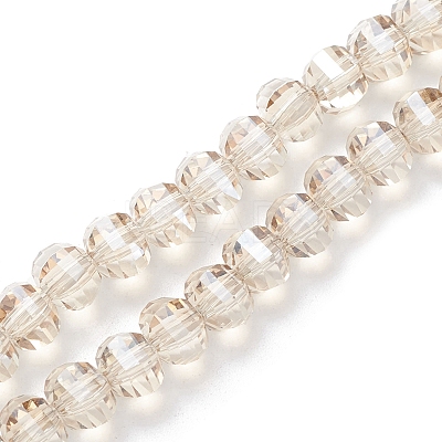 Electroplate Transparent Glass Beads Strands EGLA-K015-13F-1