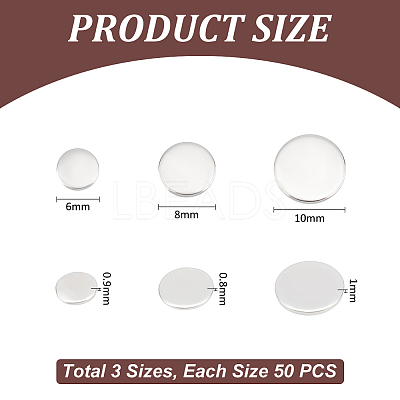 150Pcs 3 Style 304 Stainless Steel Stamping Blank Tag Cabochons STAS-UN0055-70-1