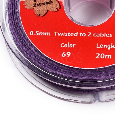 2-Ply Round Waxed Cotton Thread Cords YC-T004-01A-24-1