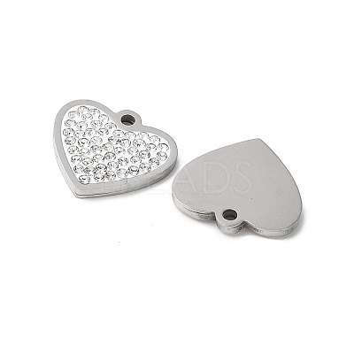 201 Stainless Steel Rhinestone Pendants STAS-V005-05P-02-1