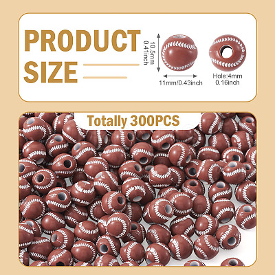 300Pcs Spray Printed Opaque Acrylic European Beads SACR-TA0001-56-1