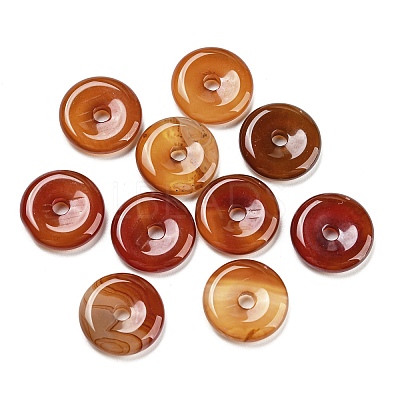 Natural Carnelian China Safety Buckle Pendants G-B052-05-1