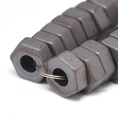 Electroplate Non-magnetic Synthetic Hematite Beads Strands G-T061-08F-1