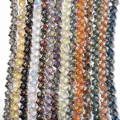 Transparent Electroplate Glass Beads Strands GLAA-C025-01-1
