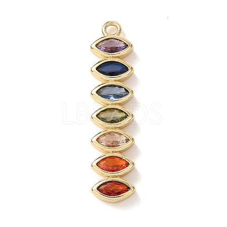 Brass Micro Pave Cubic Zirconia Pendants KK-A295-06B-G-1