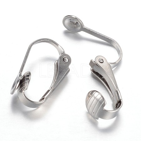 Tarnish Resistant 304 Stainless Steel Clip-on Earring Findings LS-X-STAS-G081-63P-1