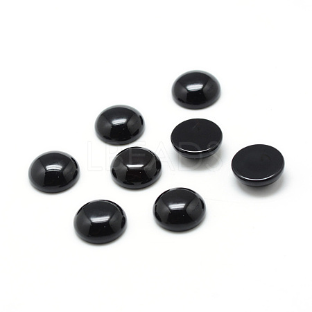 Dyed & Heated Natural Black Agate Gemstone Cabochons G-T020-12mm-11-1