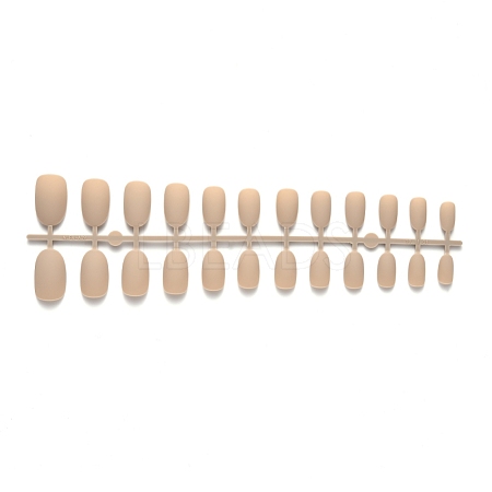 12 Different Size Natural Frosted Solid Color French Short False Nails MRMJ-T078-97-26-1