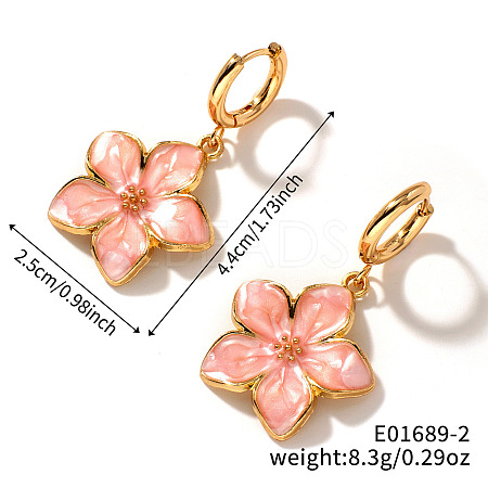 Floral Field Style High-end Daily Brass Hoop Earrings QW9195-2-1