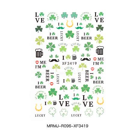 Self Adhesive Nail Art Stickers Decals for Ireland MRMJ-R096-XF3419-1