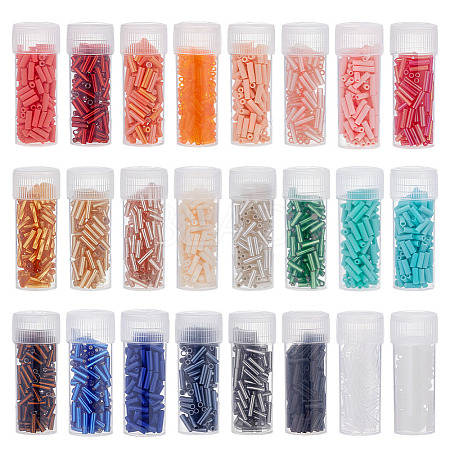 2147Pcs 24 Styles Glass Bugle Beads SEED-ME0001-22-1