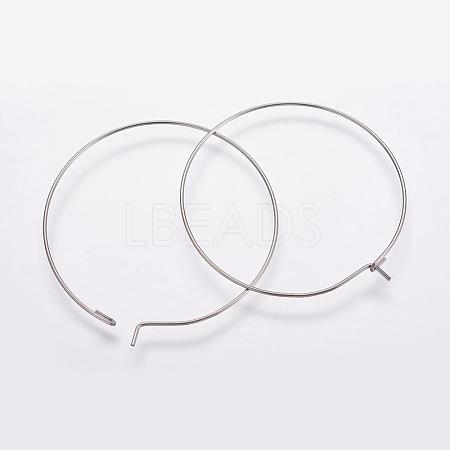 316 Surgical Stainless Steel Hoop Earrings Findings STAS-K146-039-40mm-1