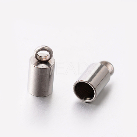 Tarnish Resistant 201 Stainless Steel Cord Ends STAS-E077-12-1