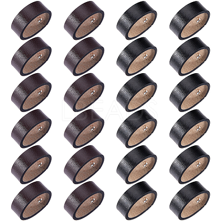 24Pcs 2 Colors Cowhide Leather & Alloy Loop Keepers FIND-FH0017-33-1