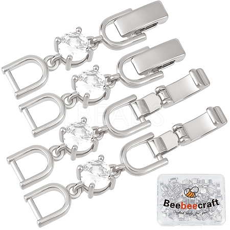 6Pcs Extender Clasps Brass Micro Pave Cubic Zirconia Fold Over Extension Clasps FIND-BBC0003-54A-1