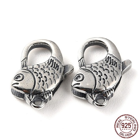 925 Thailand Sterling Silver Lobster Claw Clasps STER-D003-28AS-1