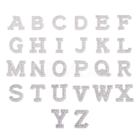 Alphabet Resin Rhinestone Patches DIY-TAC0005-45A-1