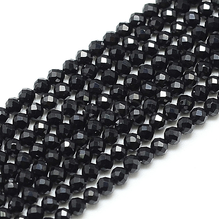 Natural Black Spinel Beads Strands X-G-S152-01-3mm-1