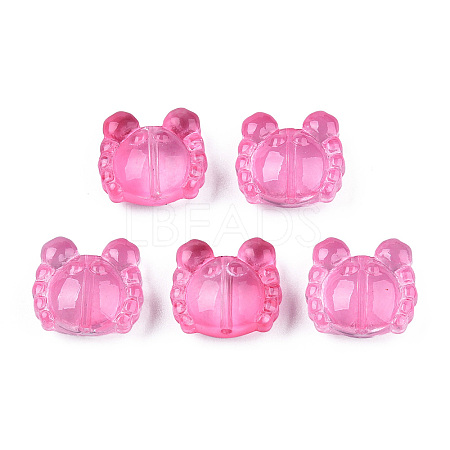 Transparent Spray Painted Glass Beads LS-GLAA-N035-026-C04-1