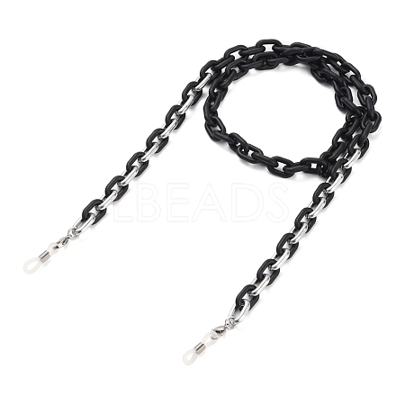 Spray Painted CCB Plastic Linking Eyeglasses Chains AJEW-EH00240-01-1