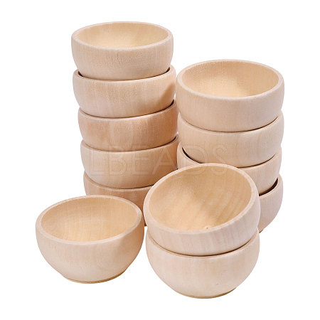 Wood Bowl LS-DJEW-WH0042-114-1