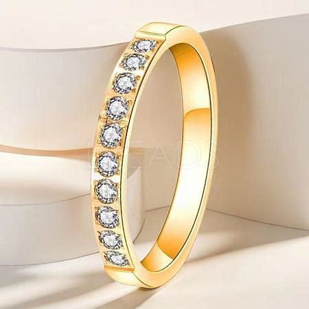 Stainless Steel and Crystal Rhinestone Finger Rings for Women FS-WG71548-11-1