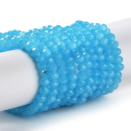 Baking Paint Imitation Jade Glass Bead Strands X-DGLA-A034-J4MM-A13-1