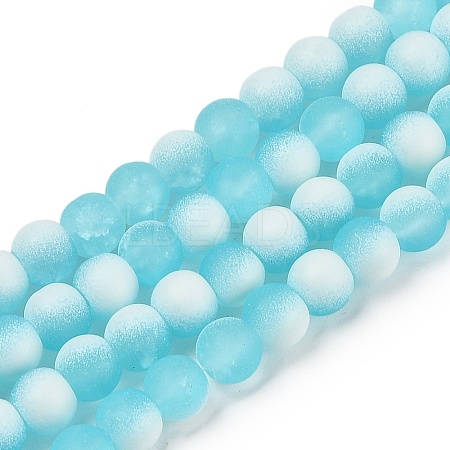 Frosted Crackle Glass Beads X1-GLAA-U001-8mm-M08-1