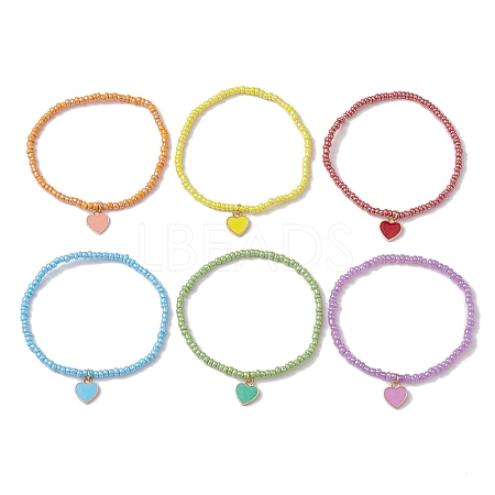 6Pcs Glass Seed Beaded Bracelets BJEW-JB10216-02-1