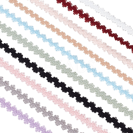 20 Yards 10 Colors Nylon Pleated Elastic Mesh Lace Ribbon OCOR-BC0009-33-1