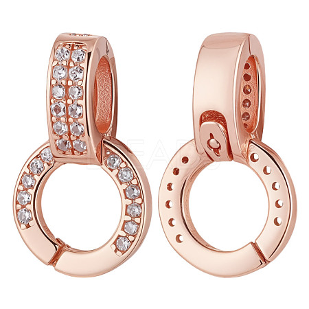 2Pcs 925 Sterling Silver Micro Pave Clear Cubic Zirconia Enhancer Shortener Bails STER-AR0001-22RG-1