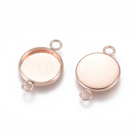 201 Stainless Steel Cabochon Connector Settings STAS-F191-15RG-D-1