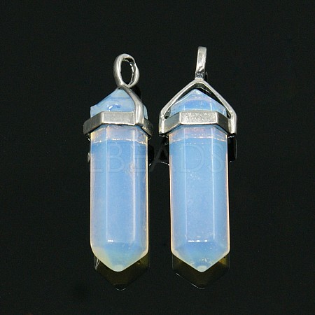 Opalite Double Terminated Pointed Pendants G-N0037-11-1