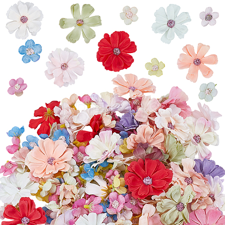 150Pcs 2 Styles Cloth Flower Ornaments DIY-SP0005-85-1
