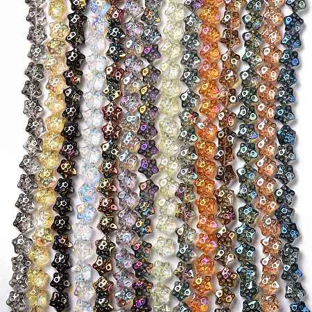 Transparent Electroplate Glass Beads Strands GLAA-C025-01-1