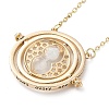 Rotated Hourglass Flat Round Alloy Pendant Necklaces for Women NJEW-G131-01C-1