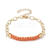 Waxed Cotton Cords Braided Link Bracelets BJEW-JB09963-04-1