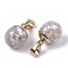 Top Golden Plated Natural Cherry Blossom Agate Pendants G-T131-03M-3