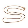 304 Stainless Steel Square Snake Chains Necklaces NJEW-K049-05G-1