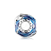 TINYSAND Rhodium Plated 925 Sterling Silver Enamel European Beads TS-C-240-3