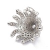 Brass Micro Pave Clear Cubic Zirconia Bead Caps ZIRC-P085-11P-2