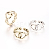 Adjustable Brass Love Knot Cuff Rings RJEW-G104-04-1