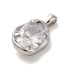 Platinum Brass Micro Pave Cubic Zirconia Pendants KK-U031-02P-01-2